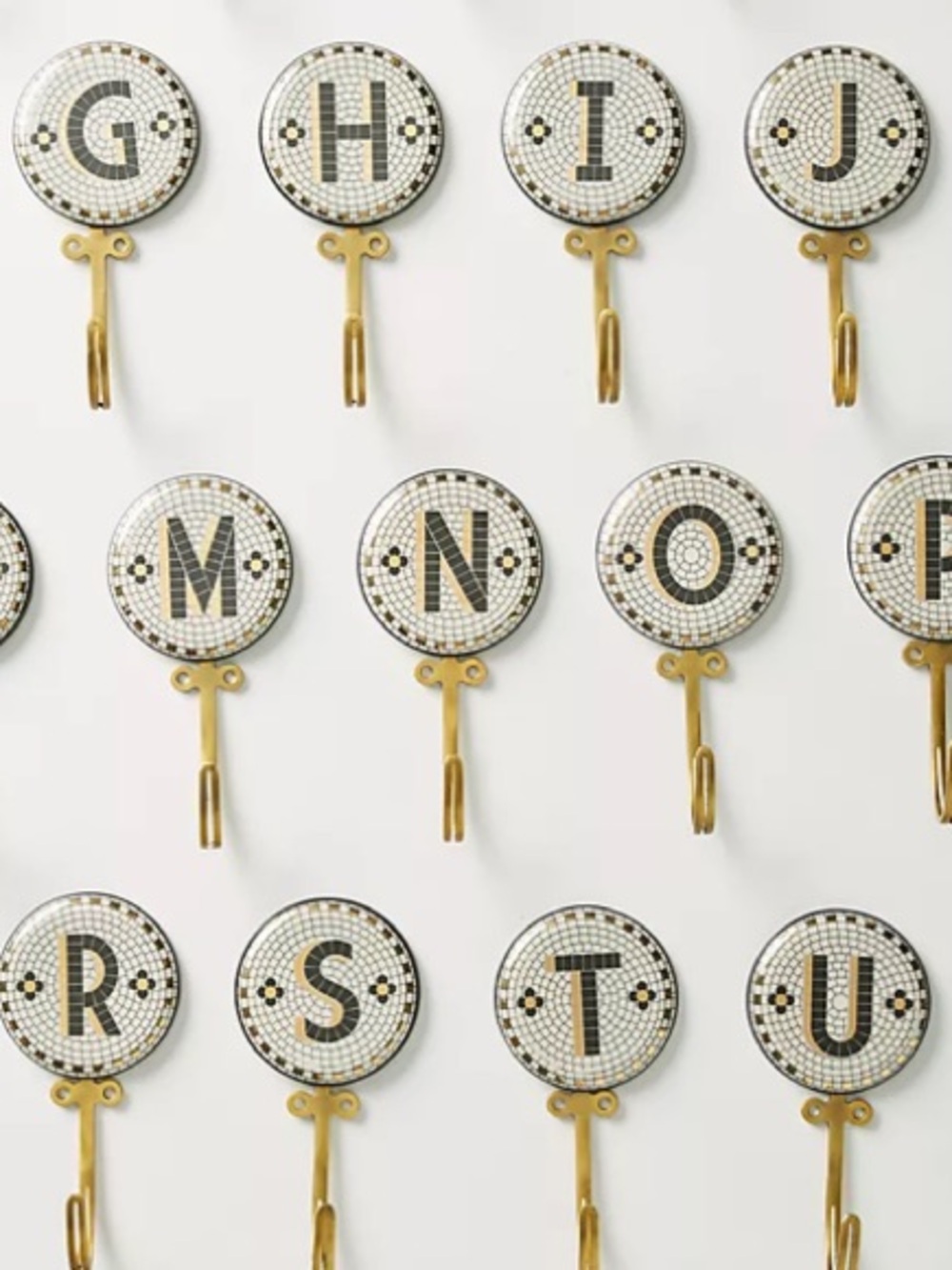 Anthropologie Tiled Margot Monogram Hook N monogram